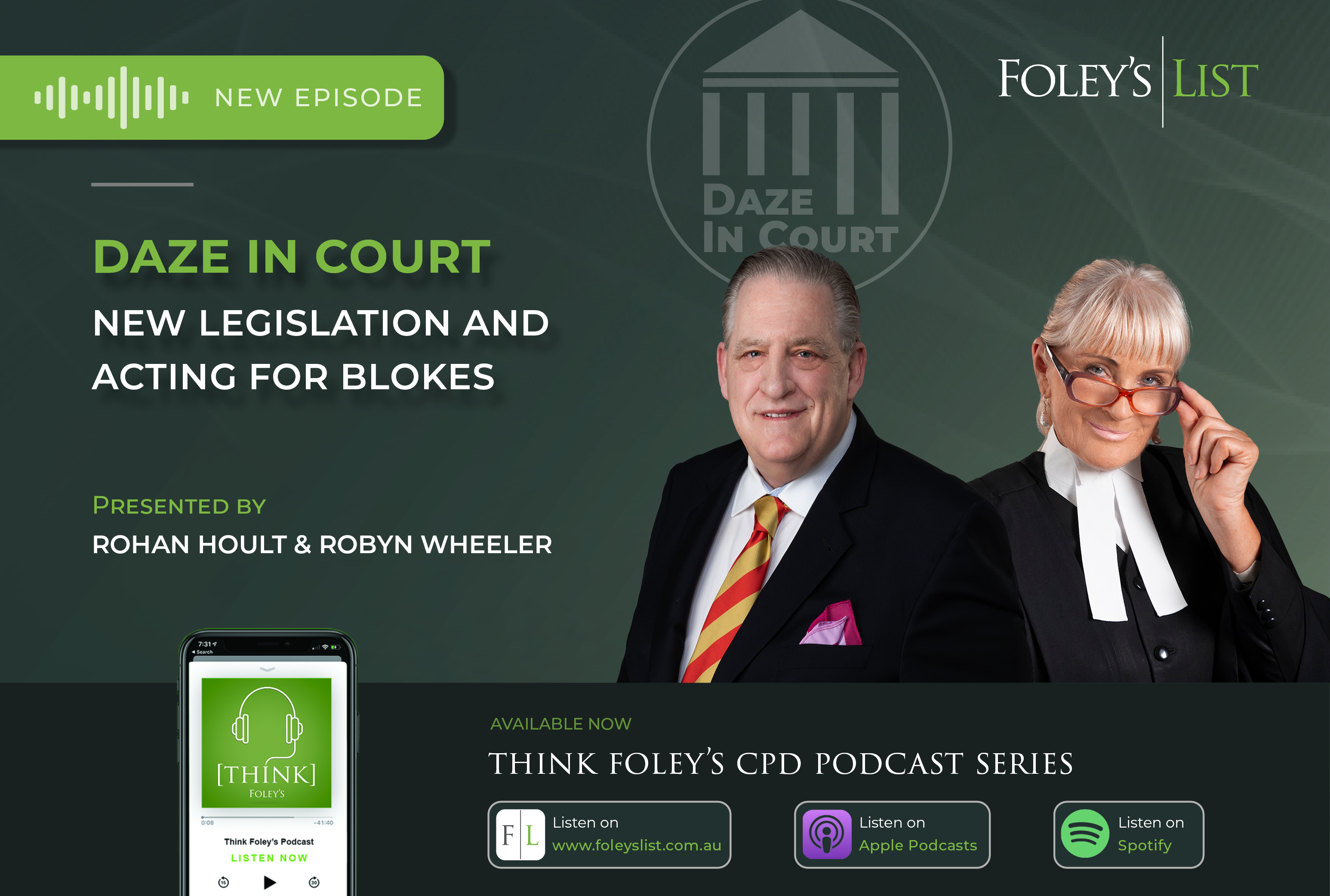 New Legislation and Acting for Blokes